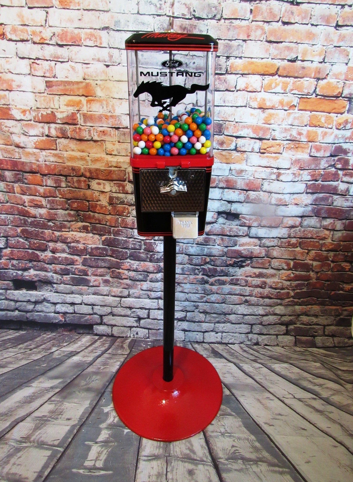 vintage gumball machine + stand restored themed Ford Mustang  gift man cave accessories living room decor -   12 room decor Living man cave ideas