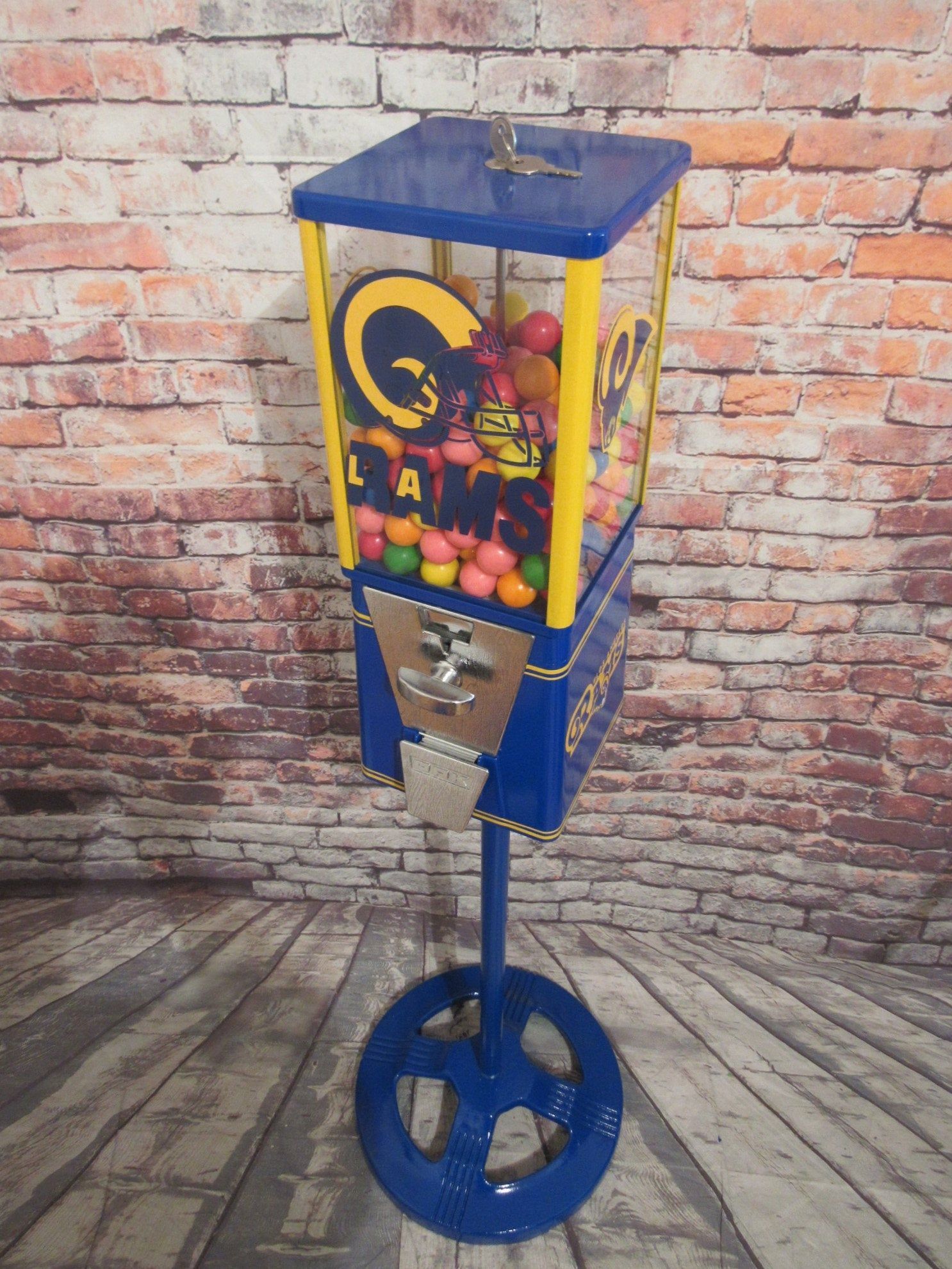 LA Rams inspired sport memorabilia vintage gumball machine gift man cave living room decor football fan gift for man home decor Super Bowl -   12 room decor Living man cave ideas