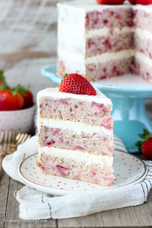 Fresh Strawberry Cake with Lemon Swiss Meringue Buttercream -   12 types of cake Flavors ideas