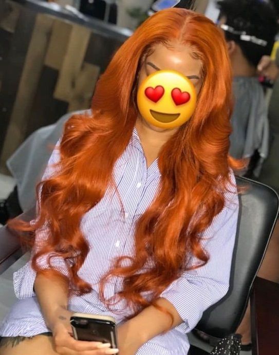 Preferred Lace Front Human Hair Orange Yellow Body Wave Wigs for Women -   12 wig hairstyles ideas