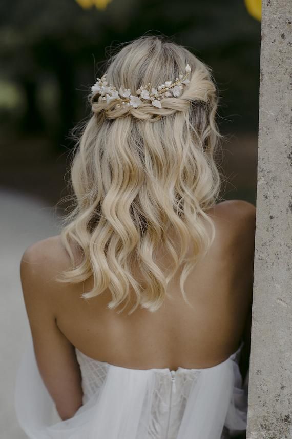 LYRIC | Floral hair piece in pale gold, wedding headpiece for boho weddings -   13 homecoming hairstyles ideas