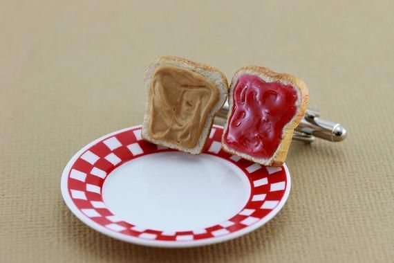 Peanut Butter and Jelly Cufflinks | Miniature Food -   14 desserts Plating peanut butter ideas