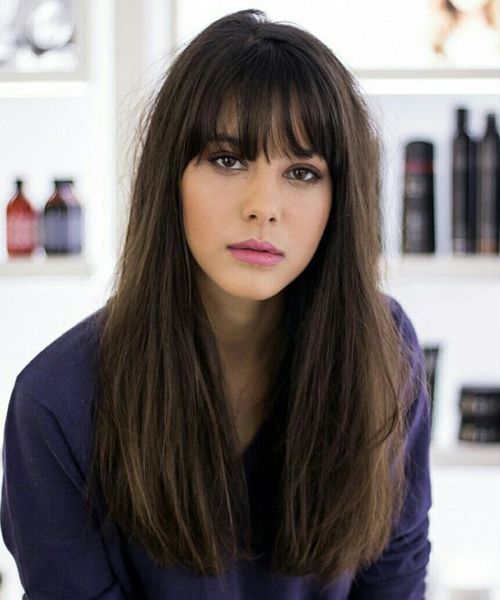 Easy Long Straight Hairstyles with Bangs for Girls and Women - My Blog -   14 hairstyles Straight bangs ideas