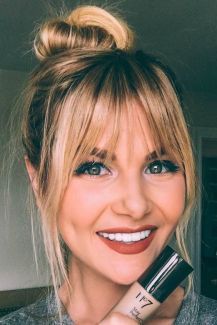 14 hairstyles Straight bangs ideas