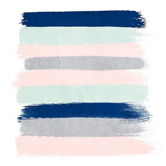 ‘Minimal stripes painted stripe basic nursery home decor navy mint pastel pink by CharlotteWinter' by charlottewinter -   14 room decor Pastel mint ideas