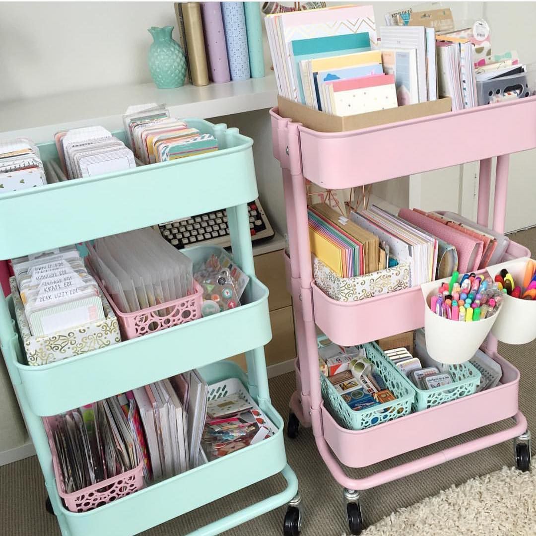 60 Smart Ways To Use IKEA Raskog Cart For Home Storage - DigsDigs -   14 room decor Pastel mint ideas