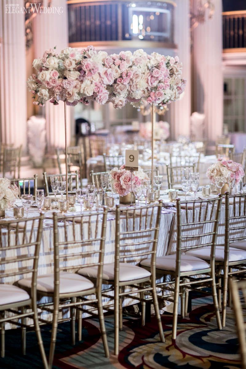 Classy Pink Ballroom Wedding in L.A. | ElegantWedding.ca -   14 wedding Table luxury ideas