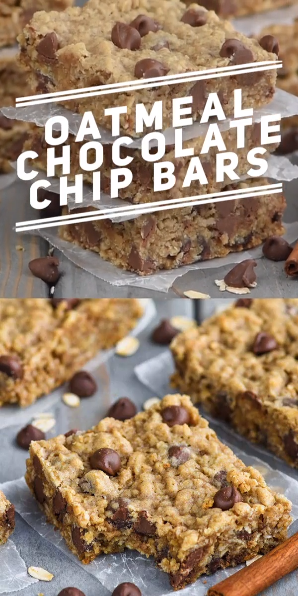 Oatmeal Chocolate Chip Bars -   15 desserts Chocolate delicious ideas