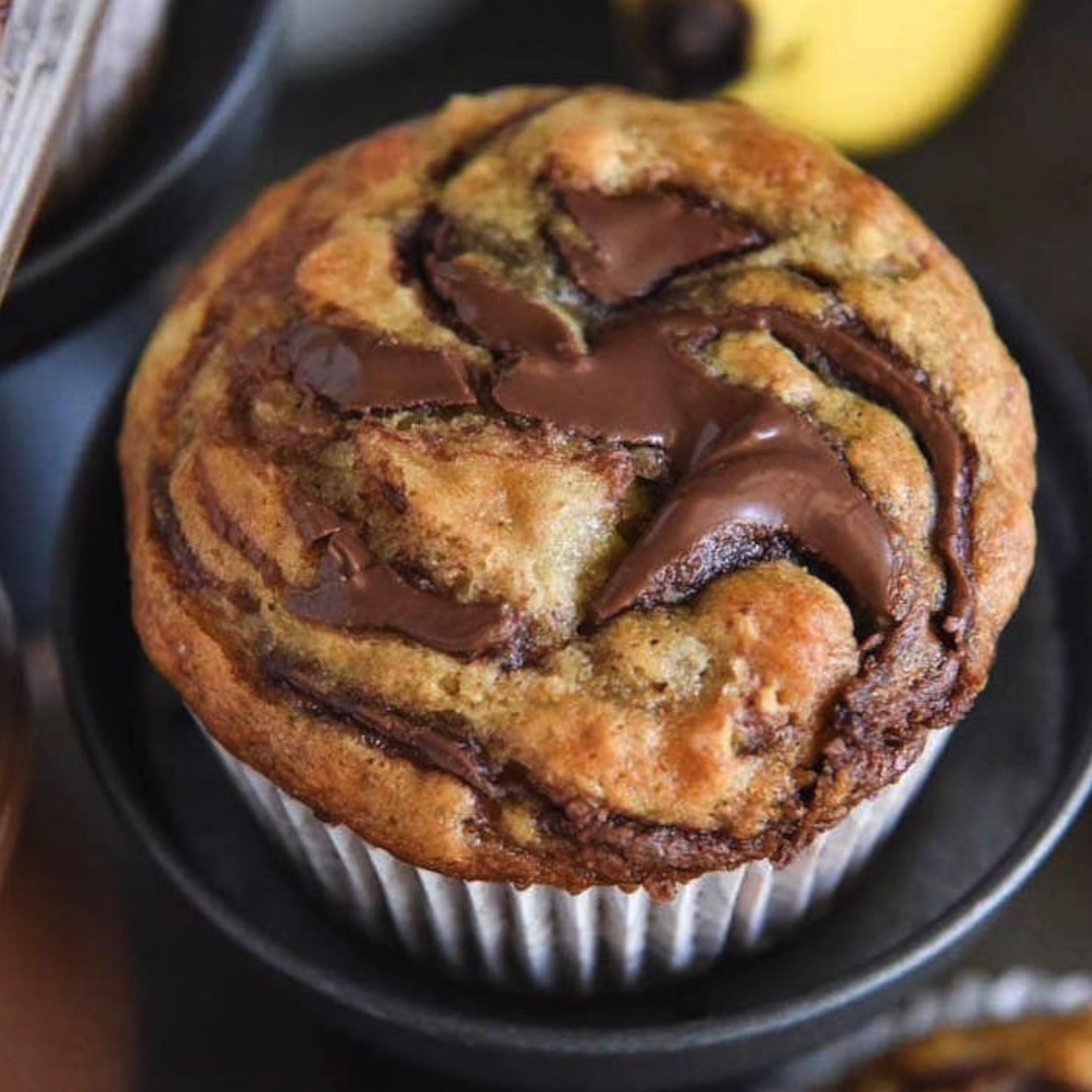 Nutella Banana Swirl Muffins -   15 desserts Yummy breakfast recipes ideas