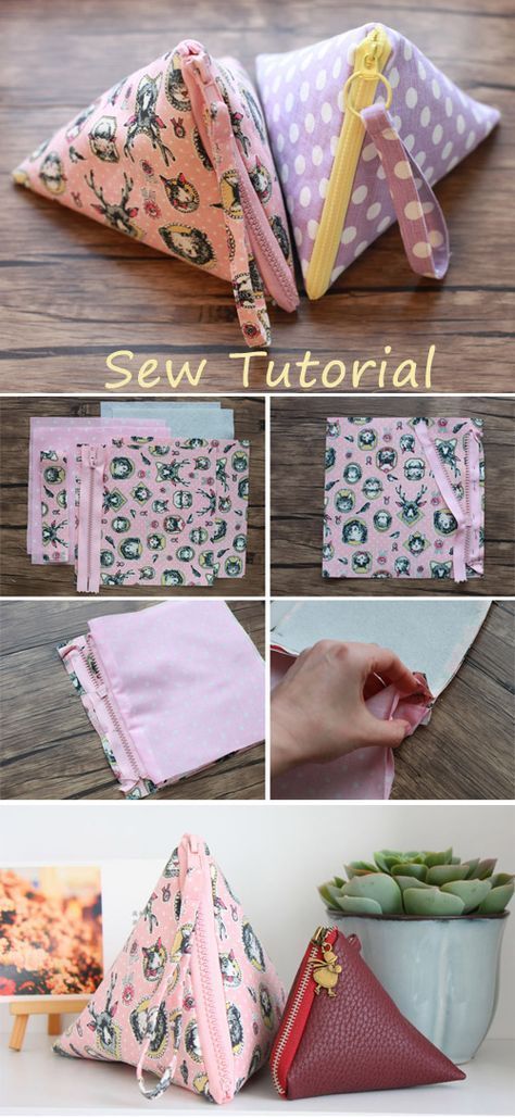 How to Sew a Pyramid Pouch -   15 diy projects Tutorials fabrics ideas