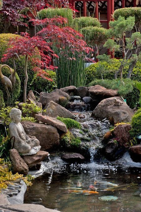50 Diy Garden Pond Waterfall Ideas -   15 garden design Chinese backyards ideas