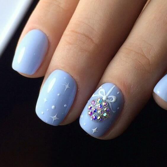 50+ Elegant Baby Blue Nail Designs -   15 hair Blue nail nail ideas