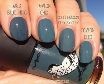 29+ Ideas for hair blue gray nail polish -   15 hair Blue nail nail ideas