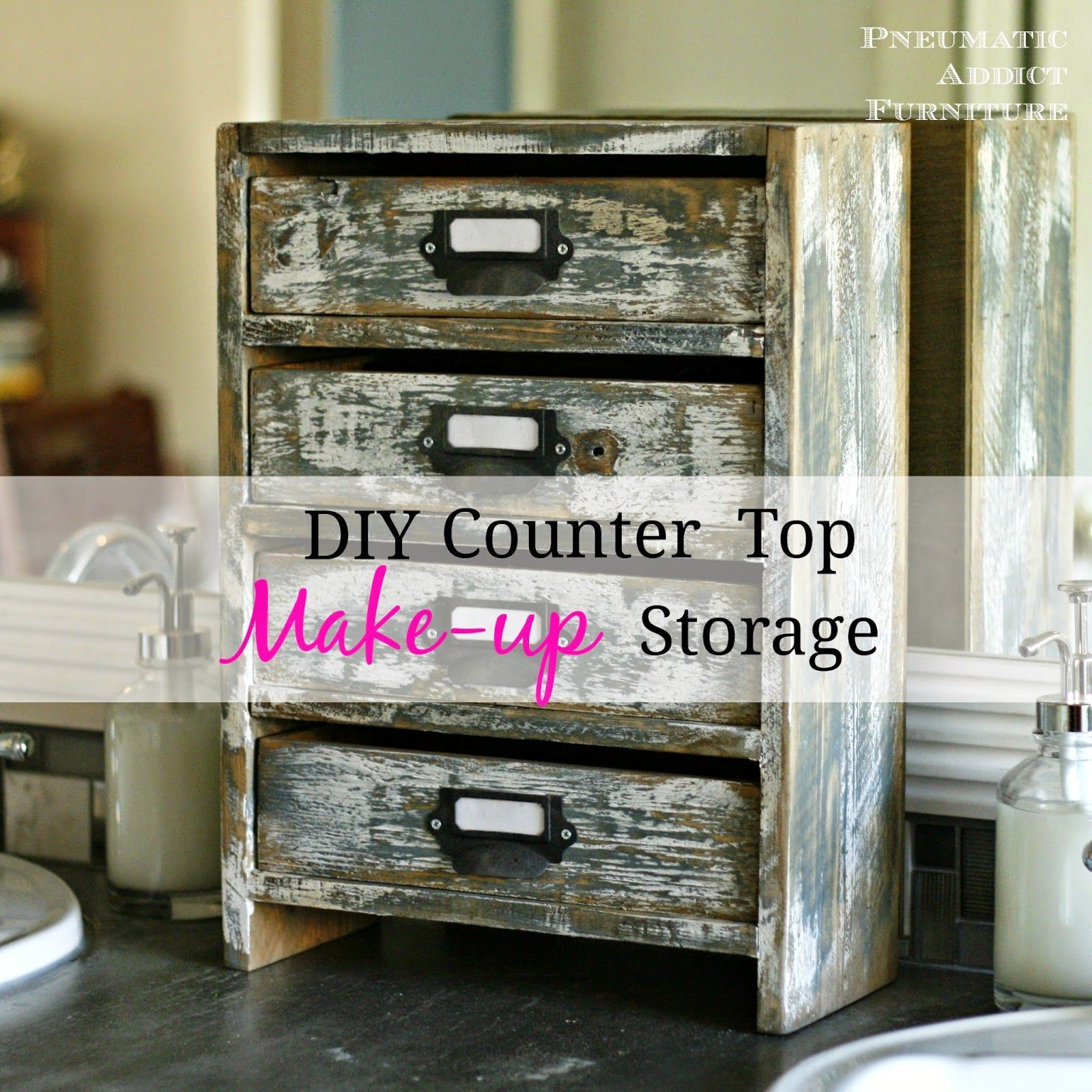 DIY Counter Top Make-Up Storage -   15 rustic makeup Storage ideas