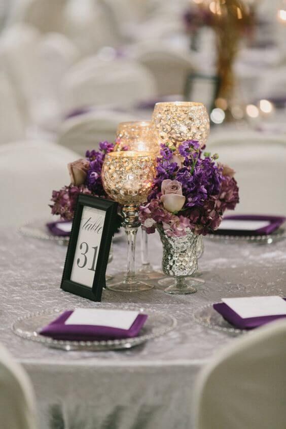 Gorgeous Purple October Wedding Color Inspirations -   15 wedding Centerpieces purple ideas