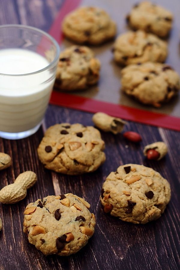 Cookies au beurre de cacahu?te et chocolat - Amandine Cooking -   16 desserts Vegan beurre de cacahuete ideas