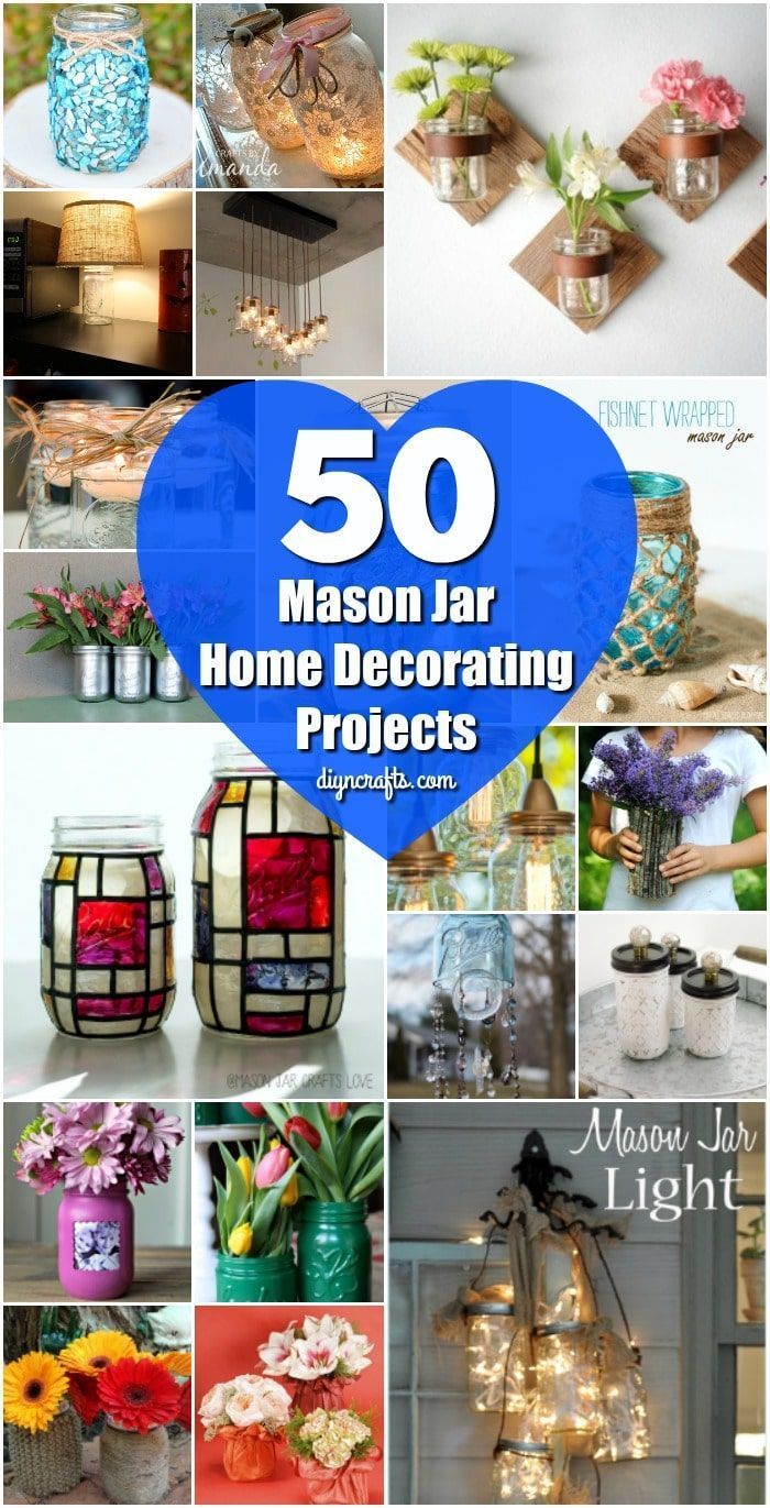 50 Brilliantly Decorative Mason Jar Home Decorating Projects -   16 diy projects For The Home mason jars ideas