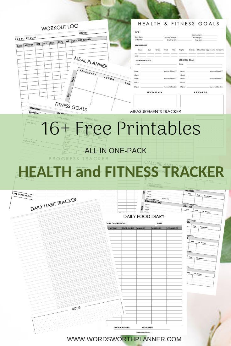 FREE DOWNLOADS -   16 fitness Journal printable ideas