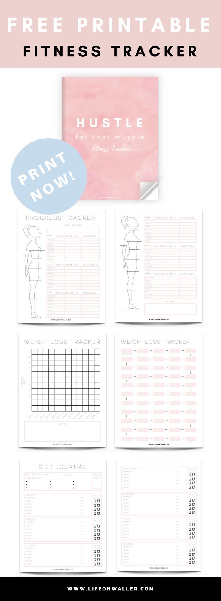 Free Printable Fitness Tracker - Cassie Scroggins -   16 fitness Journal printable ideas