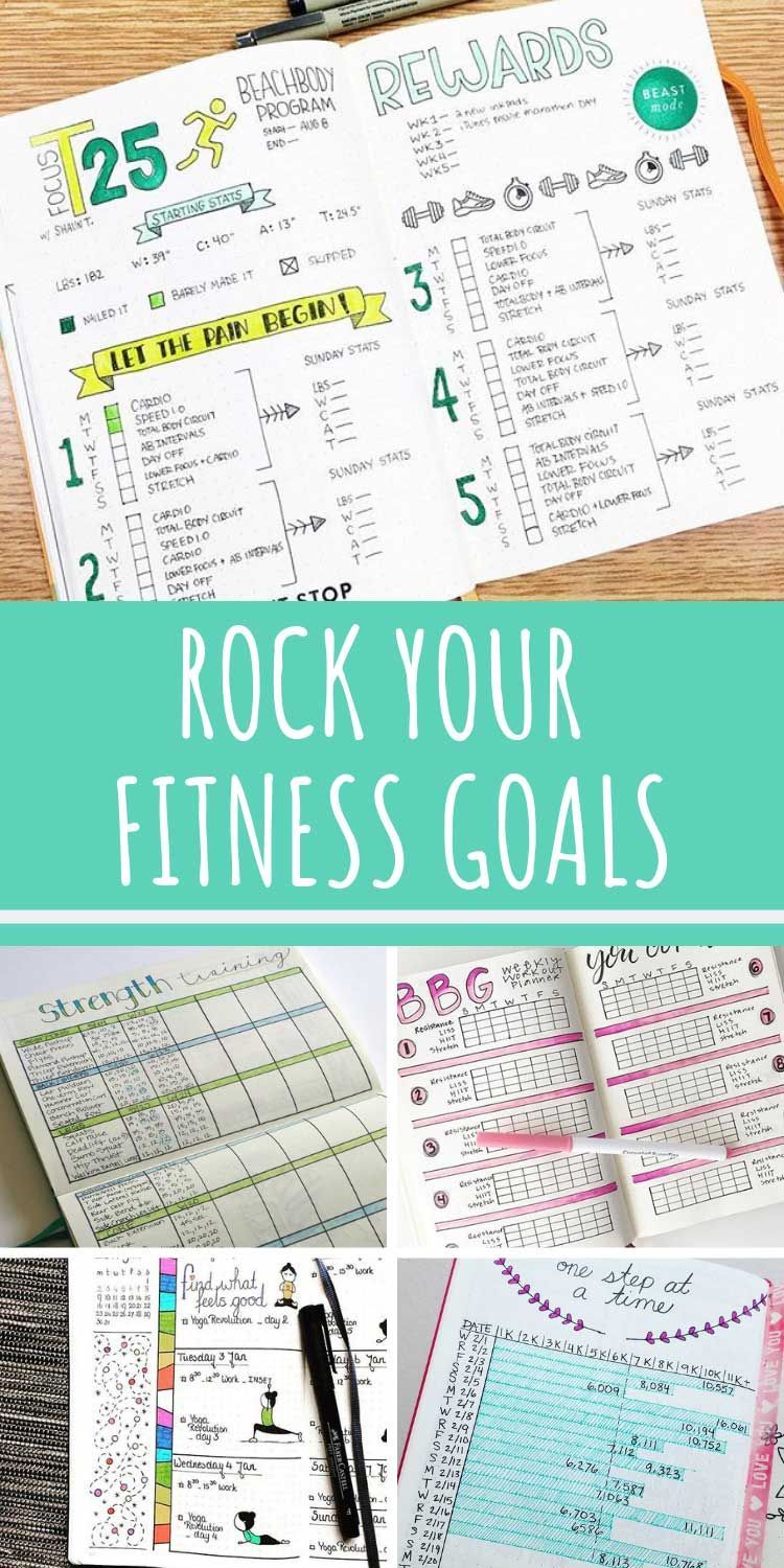 Bullet Journal Fitness Trackers (Finally get fit in 2020!} -   16 fitness Journal printable ideas