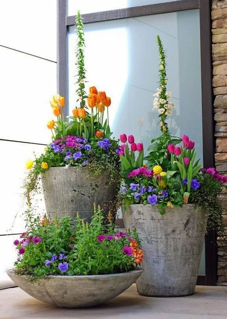 67 Best Front Door Flower Pots + Pretty Porch Planters (2019 Guide) -   16 garden design Flower pots ideas