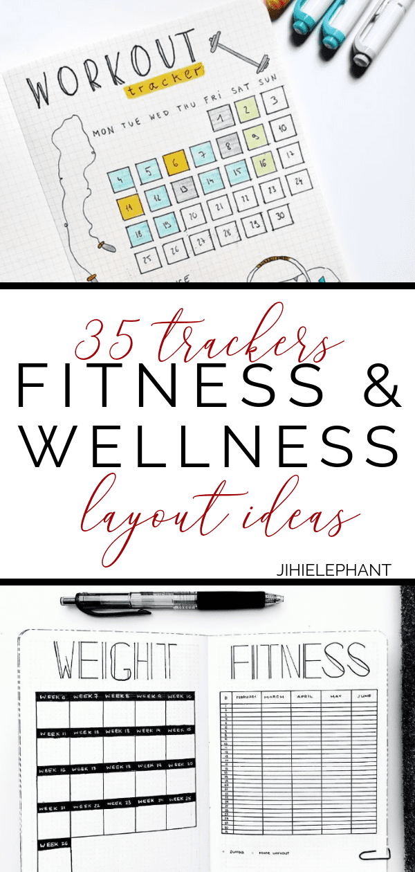 35 Motivating Fitness & Wellness Bullet Journal Layouts -   16 how to start a fitness Journal ideas