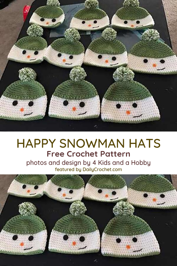 [Free Pattern] Unbelievably Cute Happy Snowman Hat You Can Crochet For A Child -   16 knitting and crochet Hats hooks ideas