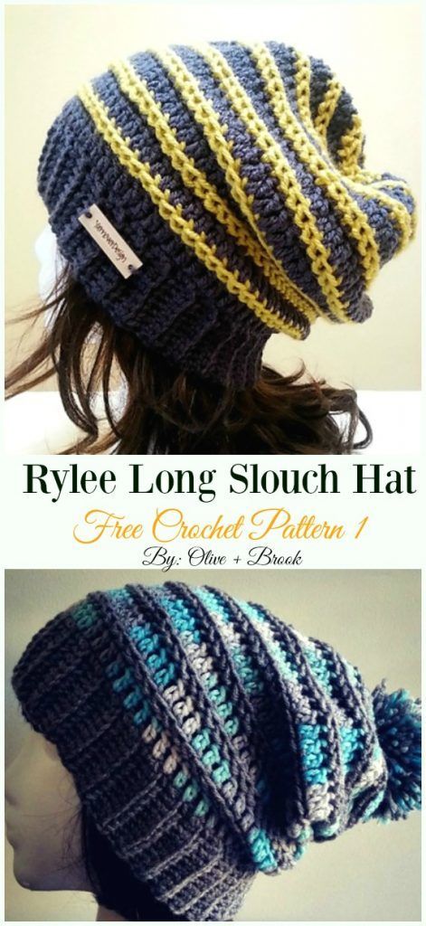 Crochet Slouchy Beanie Hat Free Patterns Tutorials -   16 knitting and crochet Hats hooks ideas