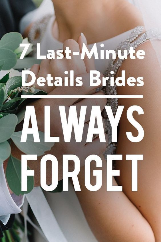 7 Last-Minute Details Brides Always Forget -   16 last minute wedding Checklist ideas