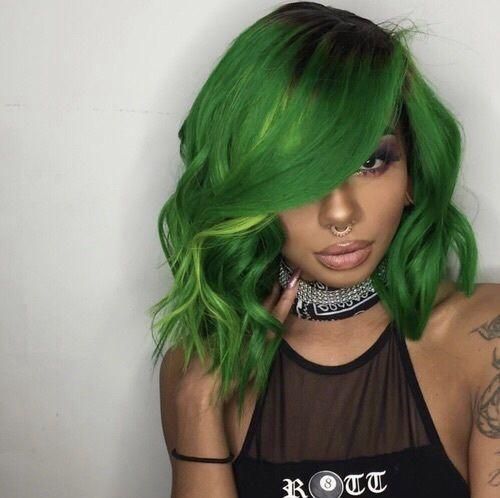 Lace Front wig green marley hair ombre green bob black green wig enchanted green manic panic green hair coloring black and mint green hair green teal hair -   16 mint hair Ombre ideas