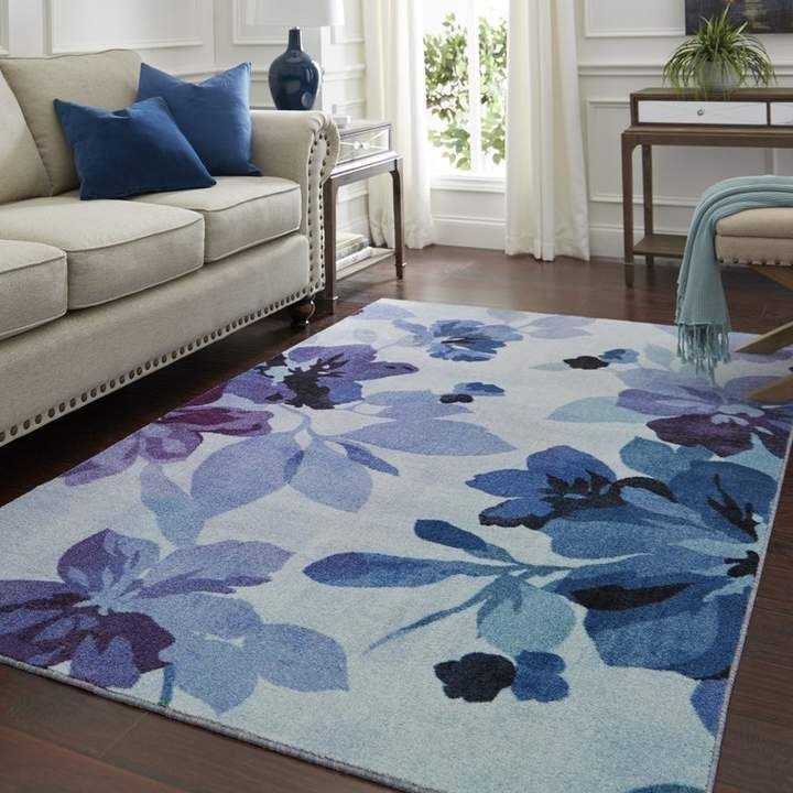 Fedna Floral Purple/Azure/Cream Area Rug | Joss & Main -   16 room decor Purple blue ideas