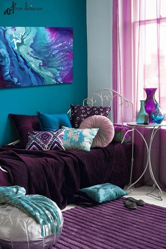 16 room decor Purple blue ideas