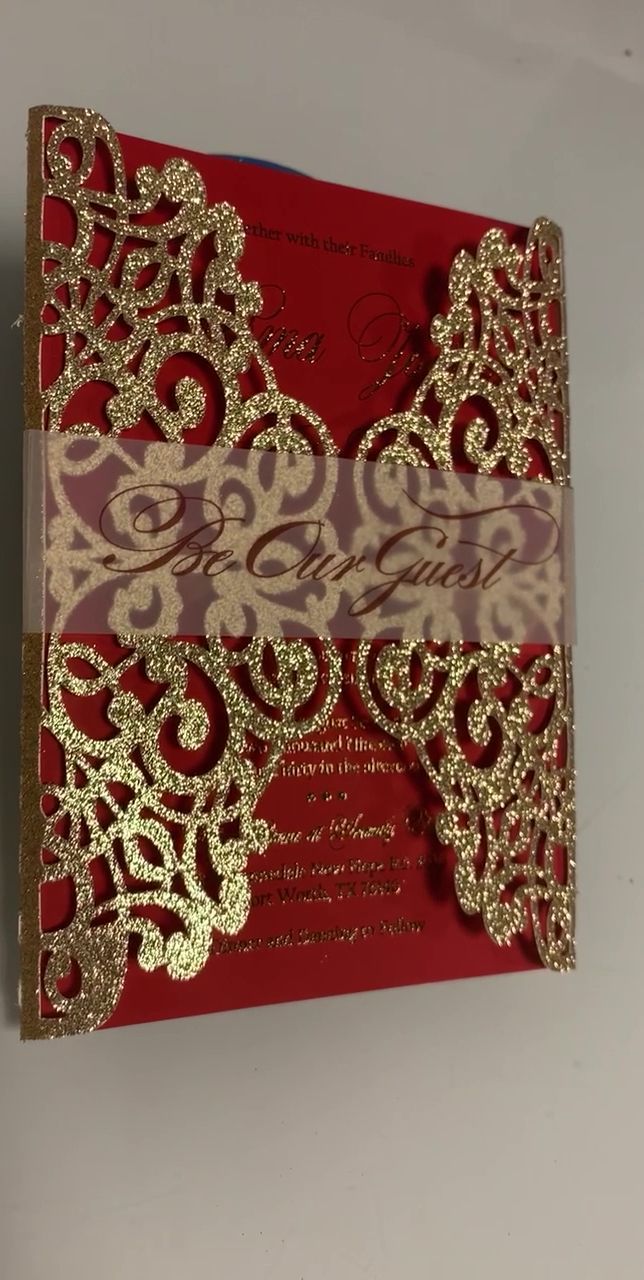 Red and gold laser cut invitations -   16 wedding Indian creative ideas