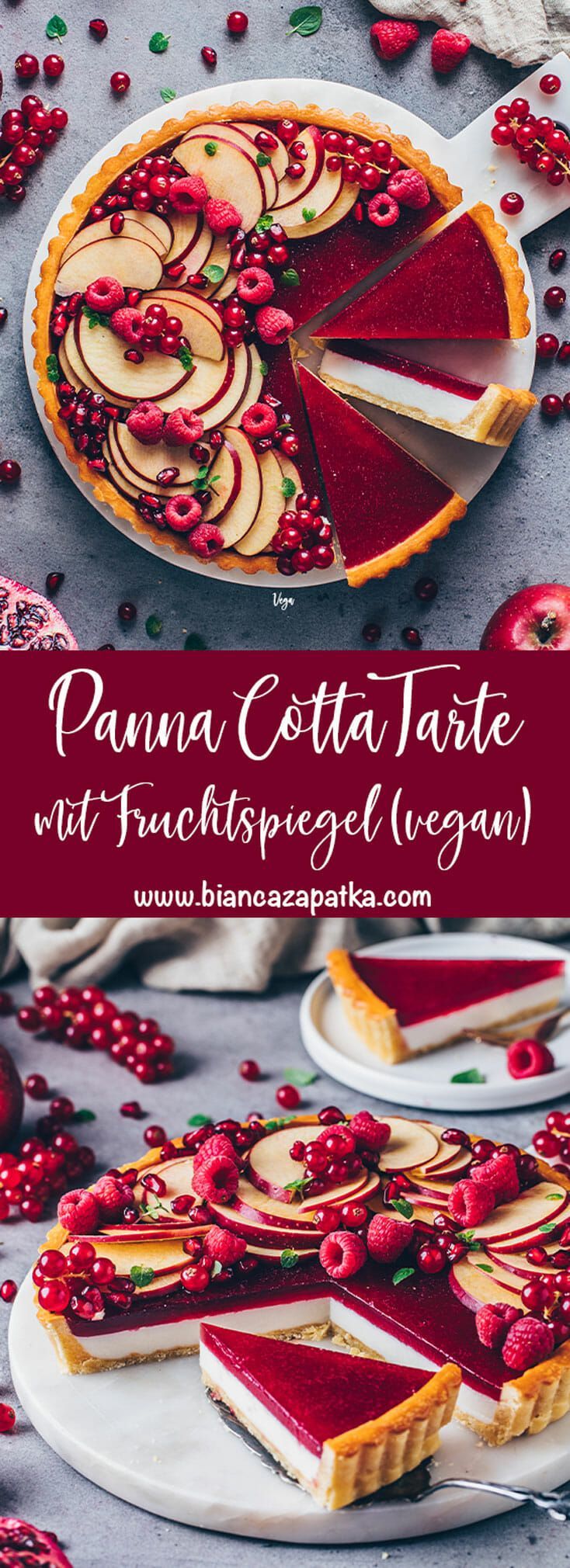 Panna Cotta Tarte mit M?rbeteig und Fruchtspiegel -   17 desserts Vegan noel ideas