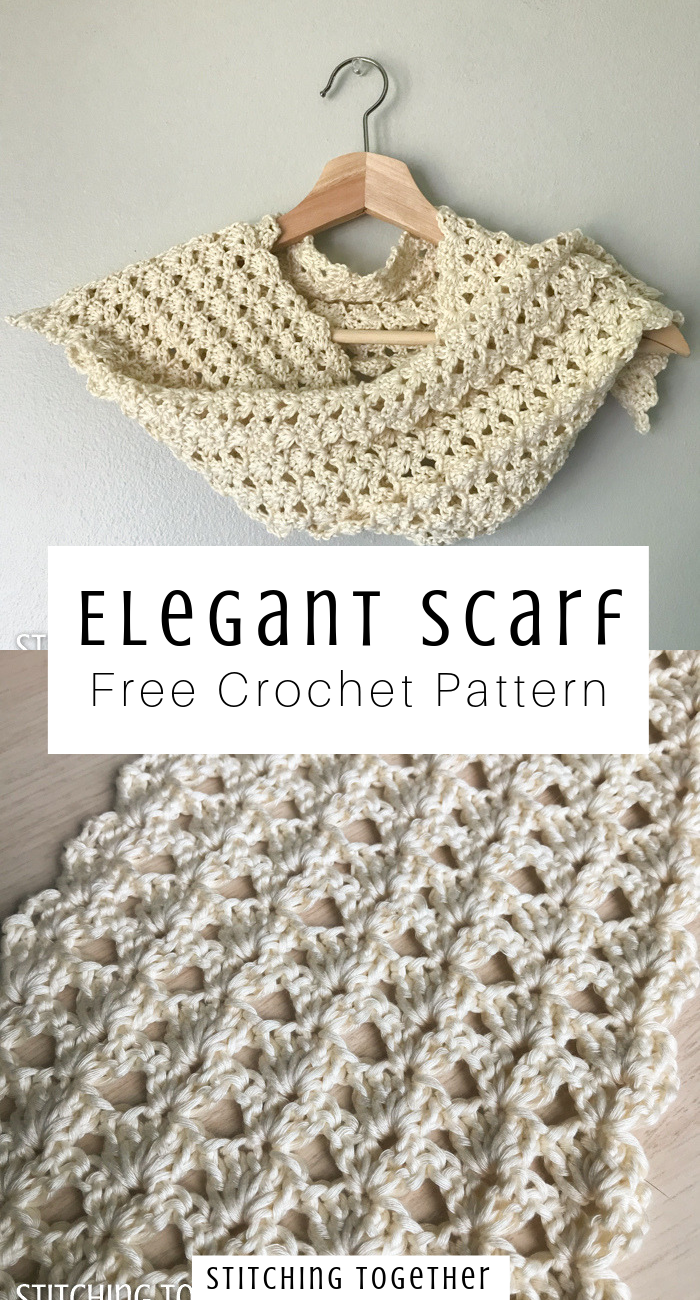 Seashore Shell Stitch Scarf | Stitching Together -   17 DIY Clothes Scarf free pattern ideas