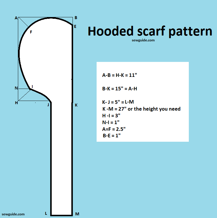 Make an Easy Hooded scarf - DIY pattern & tutorial - Sew Guide -   17 DIY Clothes Scarf free pattern ideas