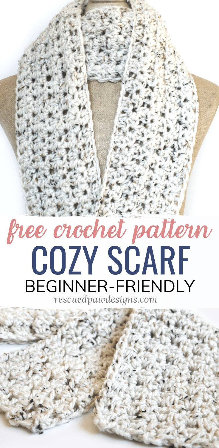 Free Crochet Scarf Pattern - Rescued Paw Designs -   17 DIY Clothes Scarf free pattern ideas