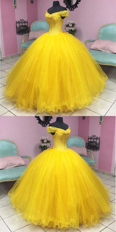 cheap yellow v neck yellow prom dress.yellow prom evening dress with tulle ball gown . from HotProm -   17 dress Ball gold ideas