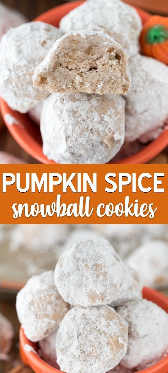 Pumpkin Spice Snowballs -   17 holiday Cookies recipes ideas
