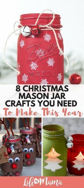 8 Christmas Mason Jar Crafts You Need To Make This Year -   17 holiday Crafts mason jars ideas