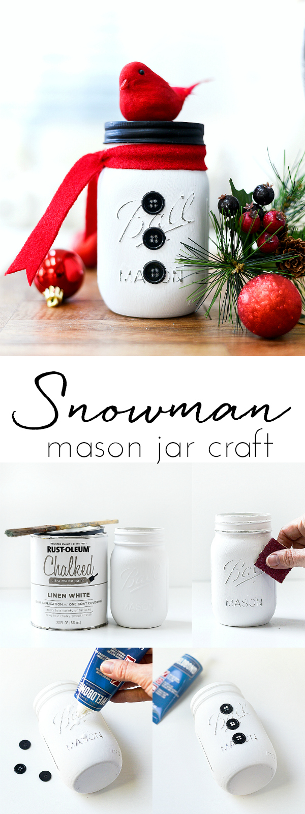 Snowman Mason Jars -   17 holiday Crafts mason jars ideas