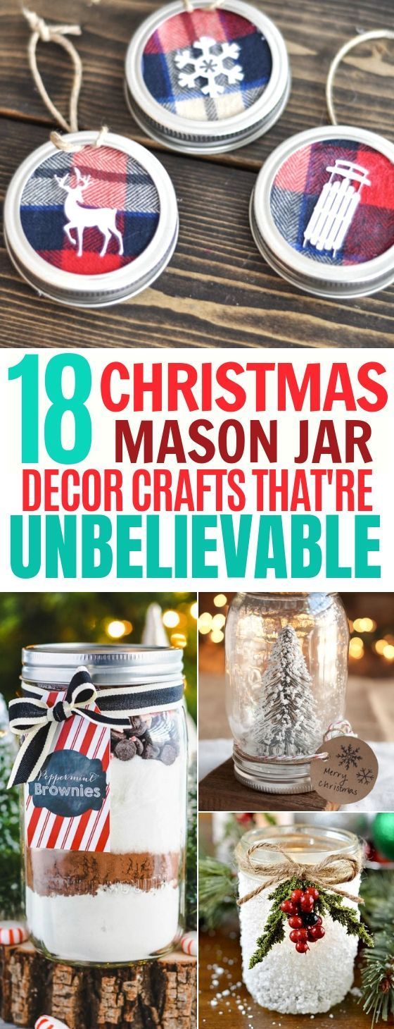 18 Adorable DIY Mason Jar Christmas Gifts and Decorations -   17 holiday Crafts mason jars ideas