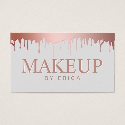 Makeup Artist Beauty Salon Rose Gold Drips Business Card | Zazzle.com -   17 makeup Logo ideas
