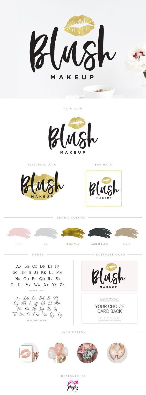Makeup Artist Logo, Gold Makeup Logo, Black and Gold Logo, Boutique Logo, Hairstylist Logo, Interior Design Logo, Event Planning Logo -   17 makeup Logo ideas