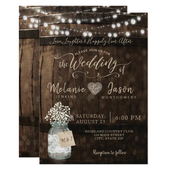 Country Rustic Wood Barrel Wedding Invitations | Zazzle.com -   17 wedding Invitations wood ideas