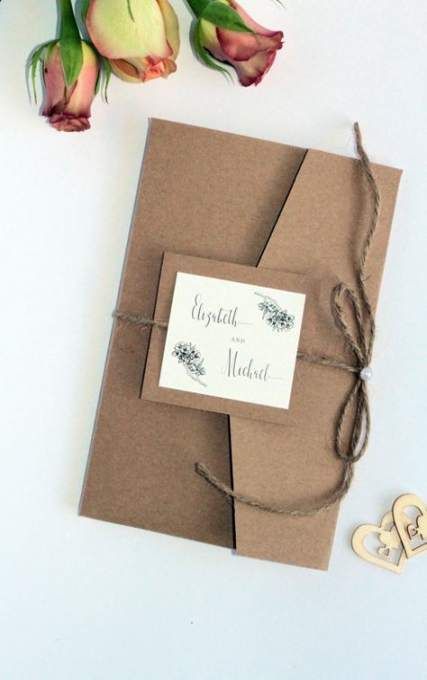 15 Best Ideas Wedding Invitations Rustic Pocket Twine -   17 wedding Invitations wood ideas