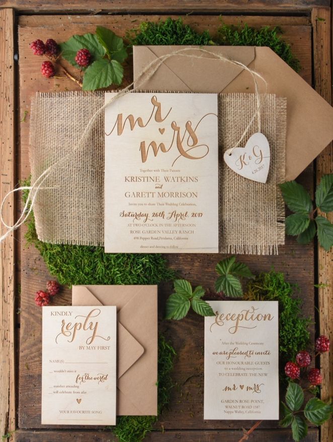 17 wedding Invitations wood ideas