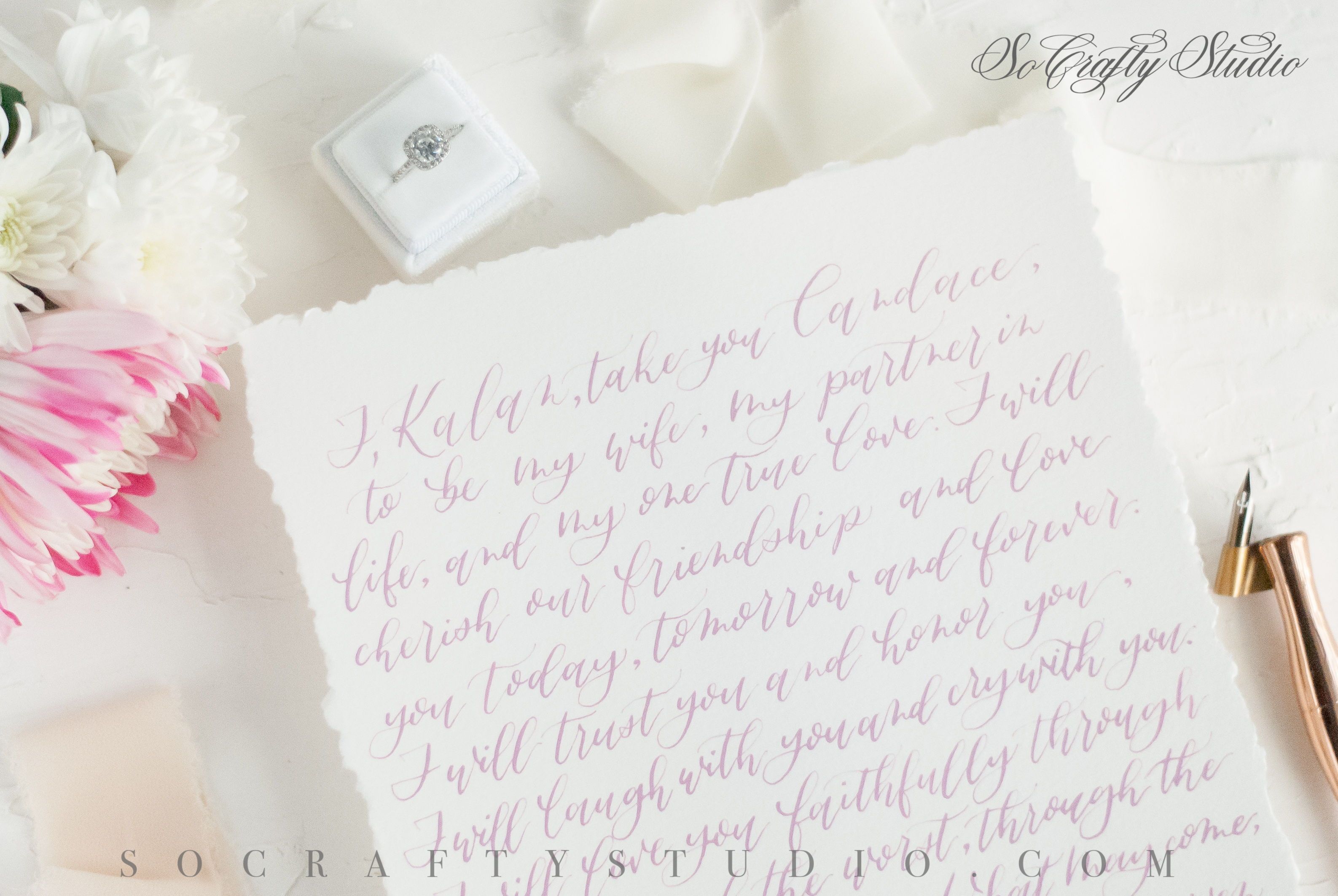 Handmade calligraphy wedding vows with modern script / Handmade wedding vows / Handwritten wedding v -   17 wedding Vows calligraphy ideas