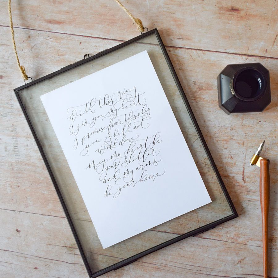 Handwritten Modern Calligraphy Wedding Vows -   17 wedding Vows calligraphy ideas