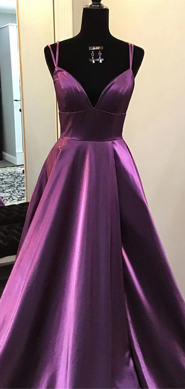 V-neck Simple Prom Dresses, Newest 2020 Long Prom Dresses from Clairebridal -   18 hair Prom v neck ideas